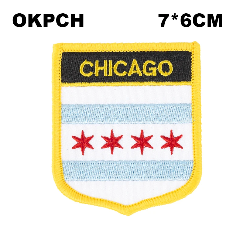 Патчи в форме флага Chicago Shield искусственные патчи для украшения своими