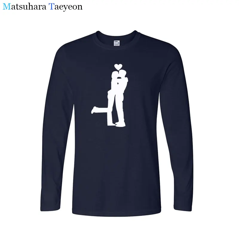 Matsuhara Taeyeon Мужская брендовая футболка с длинным рукавом Круглый воротник принт