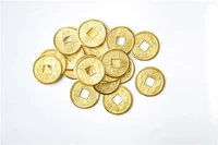 100pcs 24mm golden chinese ancient feng shui lucky coin good fortune two dragons antique wealth money for collection gift