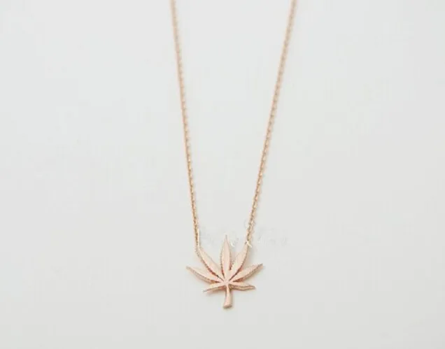 Beatiful Weed Leaf Necklace Simple Weed Leaf Elegant Bridesmaid Necklace Season Jewelry Engagement Gift for Women