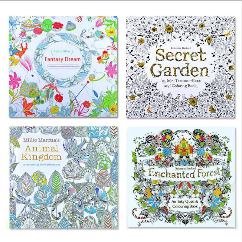 4 шт 24 стр. английский Secret Garden живопись для взрослых книга живописи волшебный лес