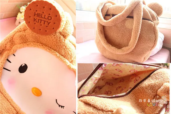 Kawaii печенье hello kitty лук плюшевая сумка на плечо Сумочка Розничная сумочек Мумия сумка