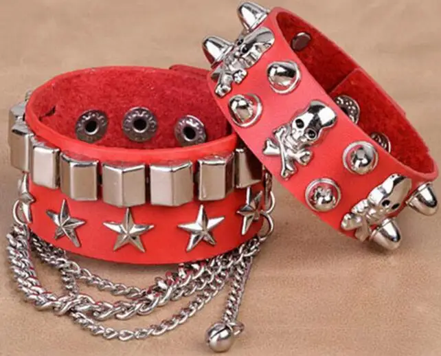 Европа США модный многослойный браслет ширина кожи индивидуальность скелет