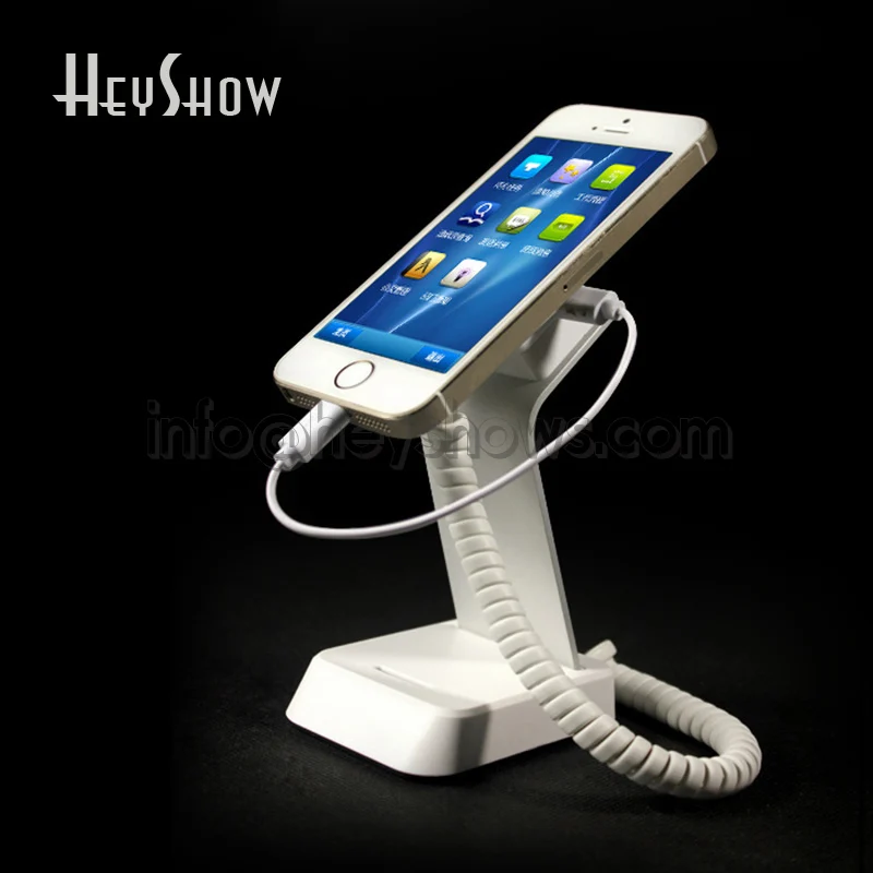 10PCS Mobile Phone Security Stand iPhone Burglar Alarm Stand Charging Cell Phone Anti-Theft Holder Bracket For Retail Shop