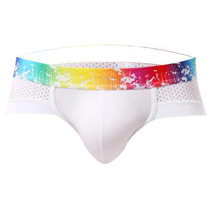 4pcs white Новые пикантные мужские трусы нижнее белье Cuecas шорты сетчатые дышащие трусы с заниженной талией Ropa Interior Hombre Camo нижнее белье 4 шт./лот - Цвет: 4pcs white