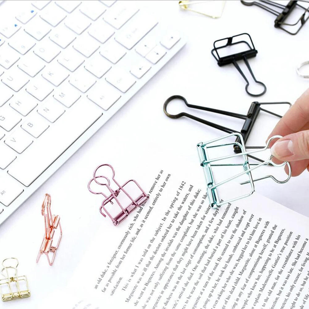 Красочный полый металлический зажим милые офисные аксессуары бумажные