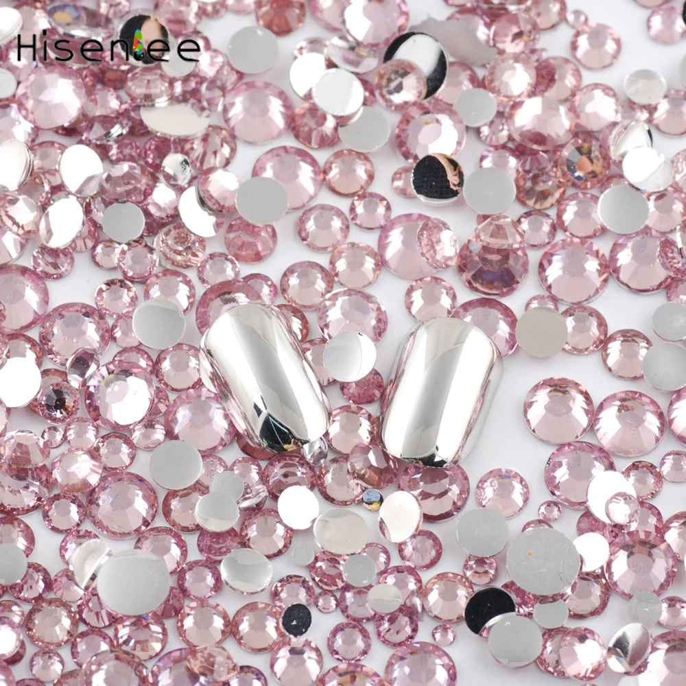 2000PCS Light Pink High Quality Resin Flat Round Face Fashion Rhinestone Style Design For Jewelry Decoration DIY Sweet Nail Art | Красота и