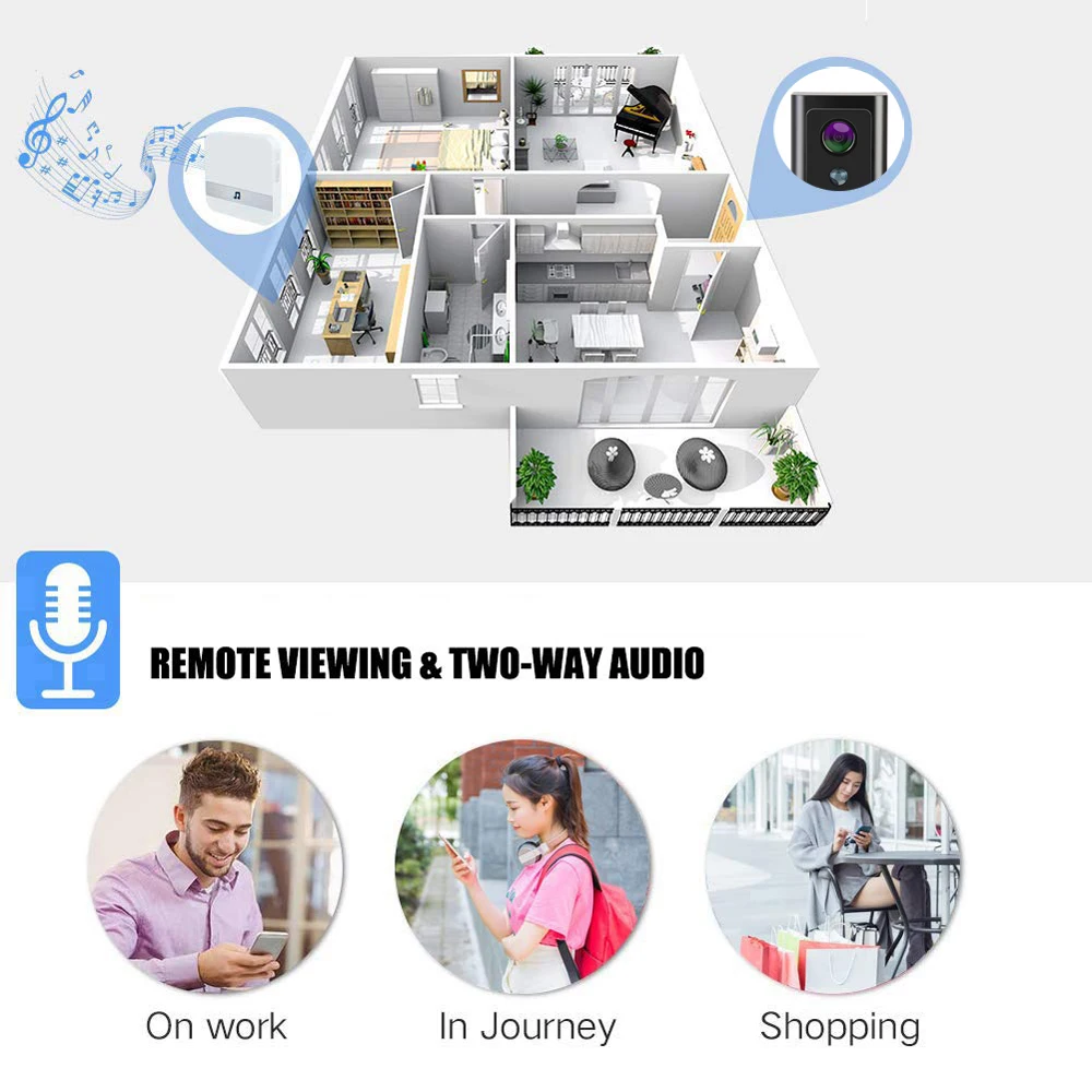 CDYCAM Full HD 1080P Wifi видео дверной звонок Водонепроницаемая беспроводная домашняя Secity камера Двусторонняя аудио связь ночное видение PIR смартфон