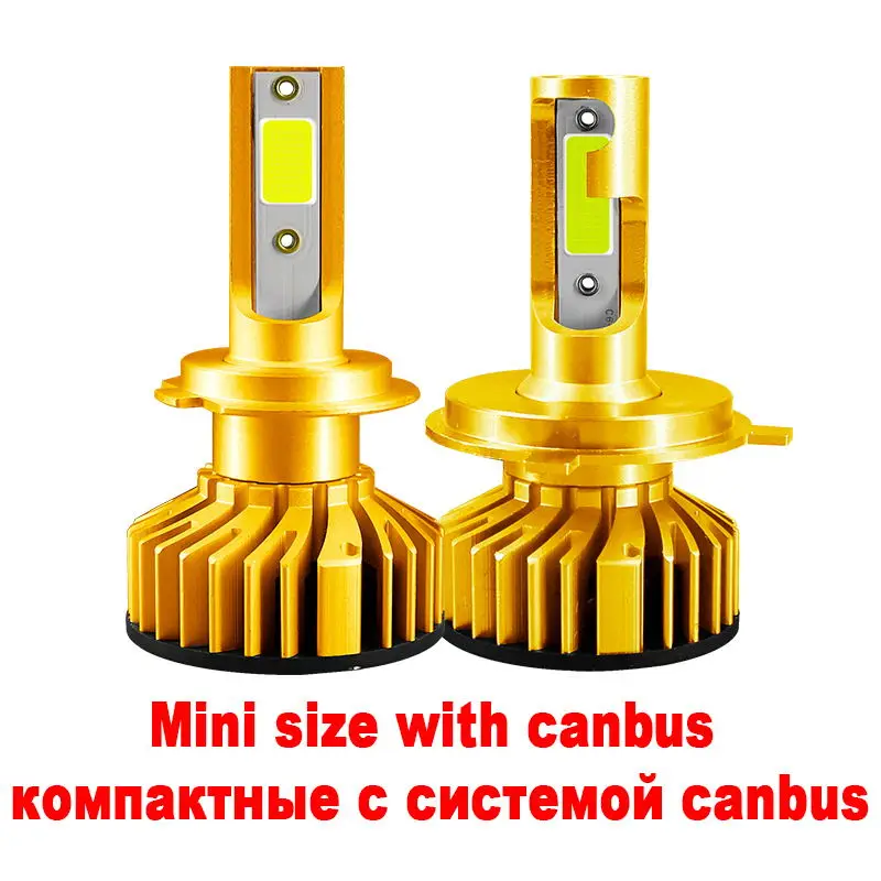 HlXG Новая Серия автомобильных светодиодных ламп для авто H4 H7 Led H1 H11 9005 HB3 Led 9006 Hb4 H8 6000K Ближний свет дальний свет диодные противотуманные фары дневные ходовые огни 12В 24В головной свет ЛЕД в машину - Испускаемый цвет: K10 mini size canbus