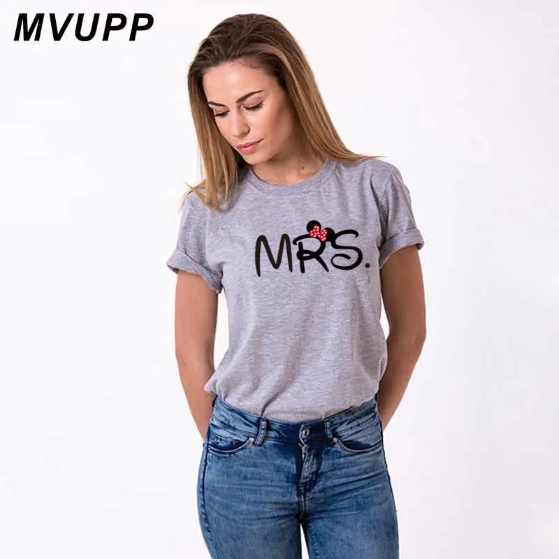 Color4 Mr mrs/парные футболки для влюбленных, одежда для жены, Одежда harajuku, одинаковая Женская одежда с надписью love camisetas verano mujer, летняя одежда - Цвет: Color4
