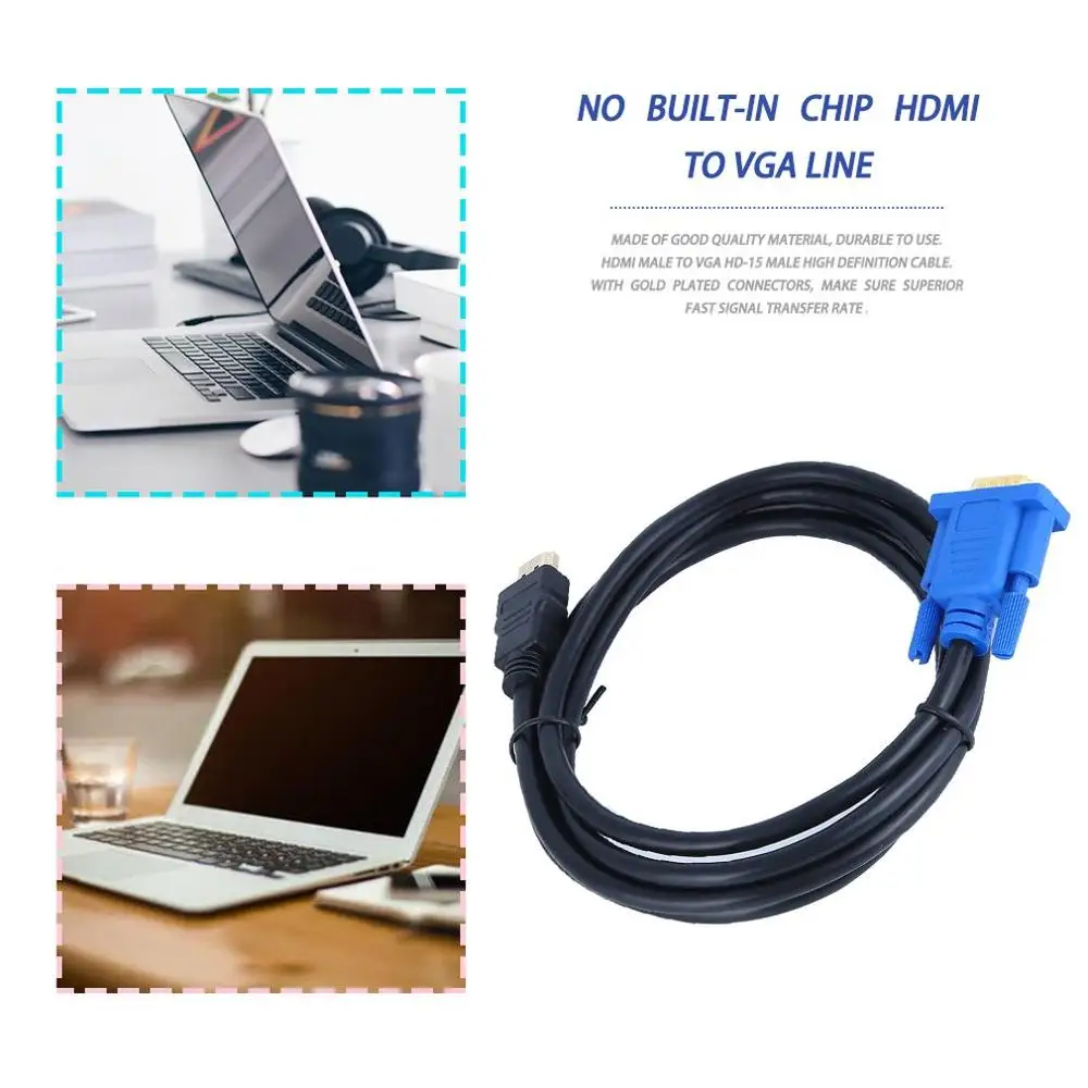 Кабель HDMI на VGA 1 8/3 метра 15 контактный адаптер типа Папа папа для видео 1024x768p