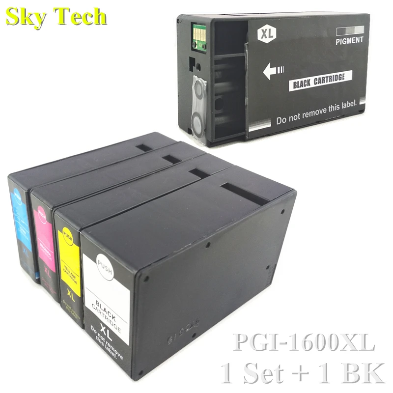 1 Набор + BK. Совместимые чернильные картриджи для PGI1600XL принтера Canon MAXIFY MB2060 MB2360 и т.