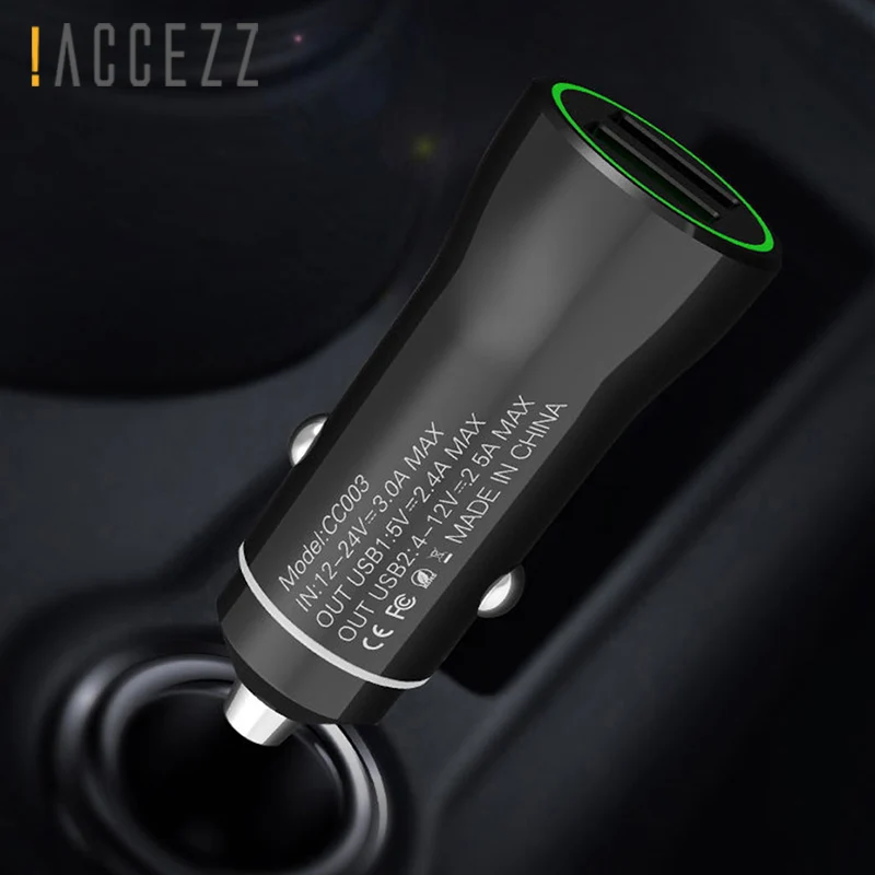 Универсальное мини автомобильное зарядное устройство с двойным портом USB 3 0/3.1A со