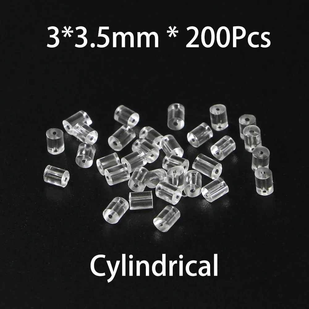 3 x 3.5mm 200 шт./лот, прозрачная резиновая серьга в виде цветка, силиконовая заглушка для ушей, закрытые серьги колпачки, аксессуары для ювелирных изделий - Цвет: 3 x 3.5mm