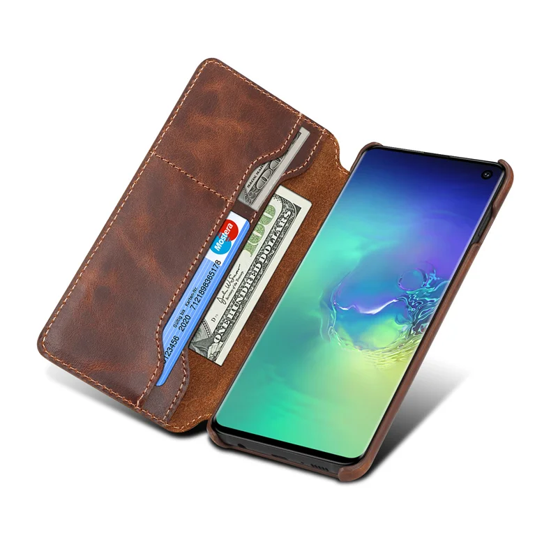Роскошный чехол из натуральной кожи для samsung Galaxy S10 Lite S10E Note 8, Ретро Чехол-книжка с бумажником для samsung S9 S8 Plus Note 9