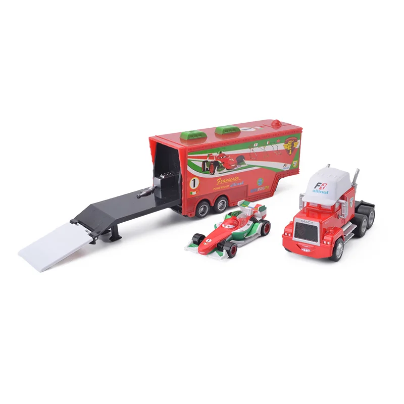 Disney Pixar Cars 3 2 шт Франческо молниеносный McQueen контейнер для дяди грузовик 1:55 литая под давлением металлическая модель подарок на день рождения игрушка для ребенка