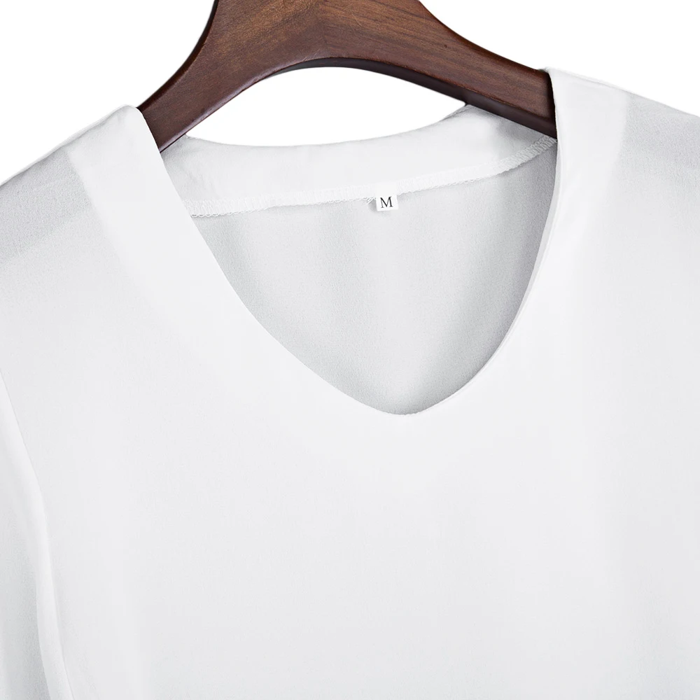 Женская Шифоновая туника с V образным вырезом и расклешенными рукавами|Блузки| |