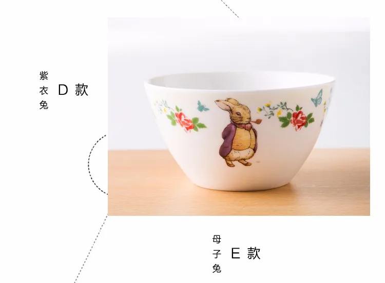 4 дюймовые Керамические Чаши в японском стиле Zakka, милые детские десерты, фарфоровые чаши для завтрака, Мультяшные столовые приборы с рисунком кролика