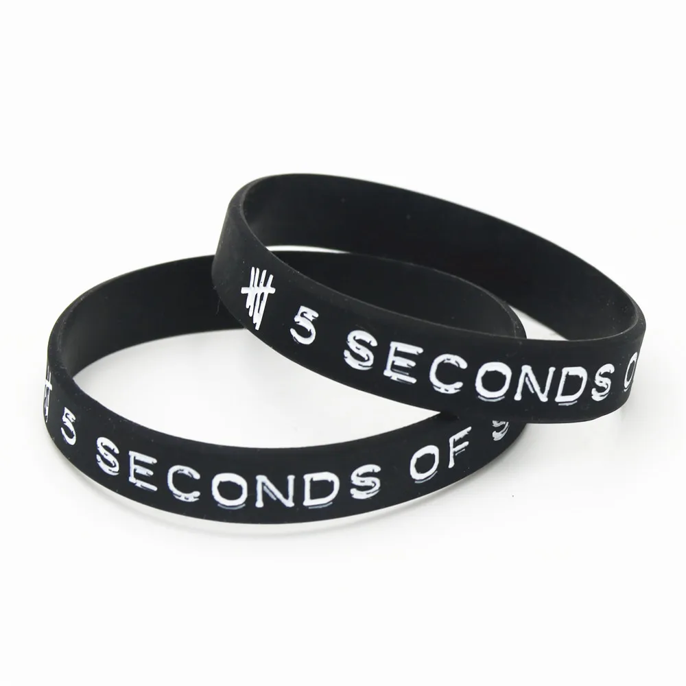 1PC 5sos Band Silicone Wristbands | 5 Seconds of Summer Star Bracelets | Bileklik Fashion Style Jerwerly Gifts (SH196) image 4