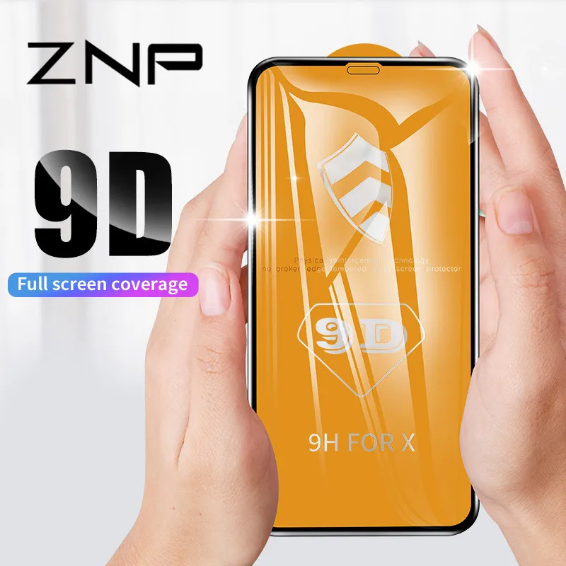 ZNP 9D Защитное стекло для iphone 6 6S 7 8 plus X 10 стекло для iphone 8 XS MAX Защита экрана для iphone 7 8 XR закаленное стекло