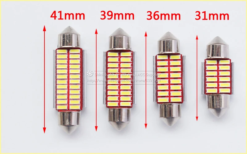 10 шт. белые светодиодсветодиодный лампы C5W 41 мм 4014 SMD 24|interior light|car lamp interiorinterior led lamps