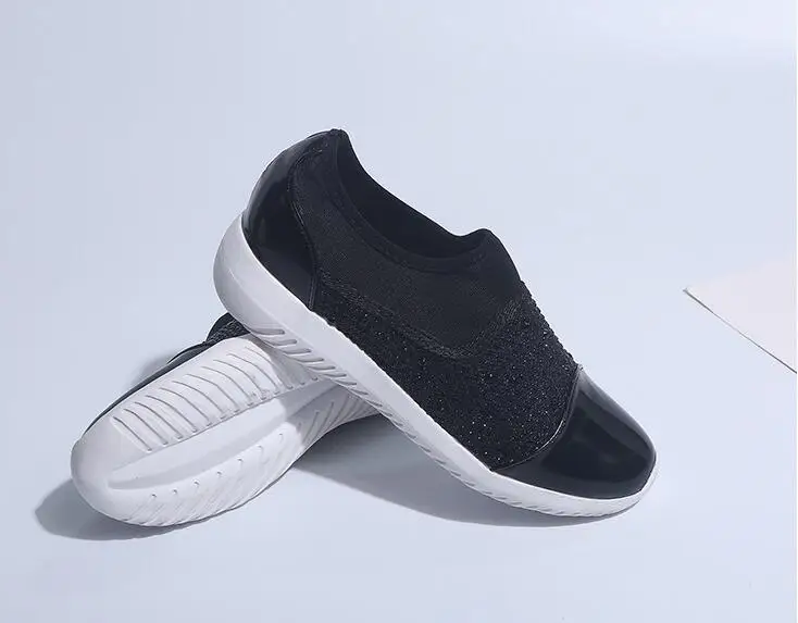 

Bling Glitter Loafers Casual Woman Flats Shoes Convenient Slip On Woman Flat With Shallow Platform Shoes Woman