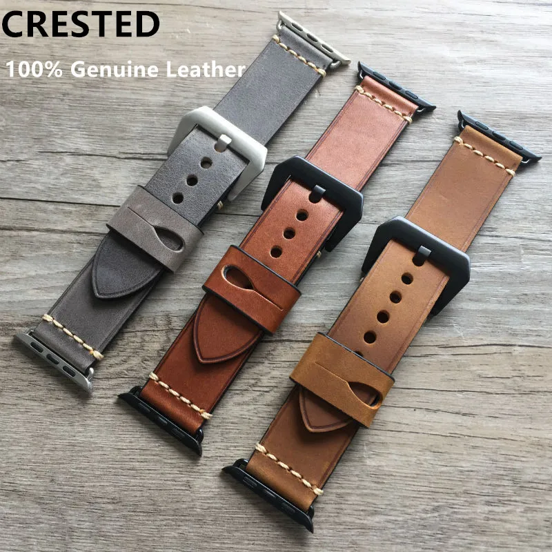 

Genuine Leather Strap For Apple watch Band 44mm 40mm 42mm 38mm correa Watchband pulseira iwatch Series 6 SE 5 4 3 2 Accessories