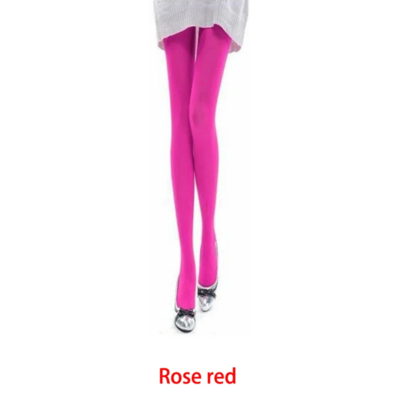 Rose Red Черные(бежевые) сексуальные леггинсы женские нейлон+ спандекс новые осенние и зимние колготки 10 цветов Мода Лучшие продажи - Цвет: Rose Red