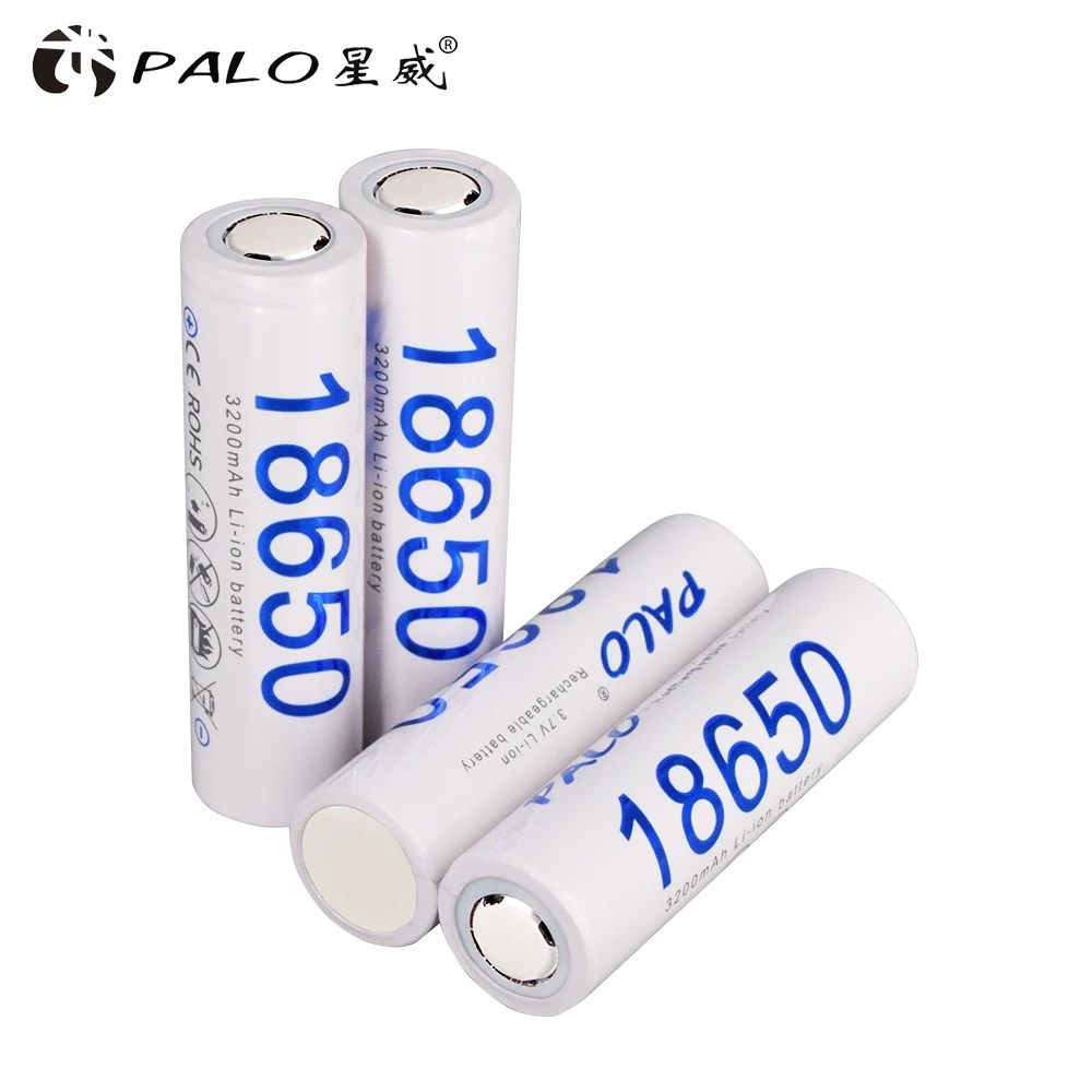 Аккумулятор PALO 18650 высокой емкости 30 шт./лот 3200 мАч перезаряжаемые батареи только