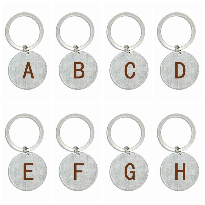Брелок с 26 английскими буквами металлические брелки гравировкой модные