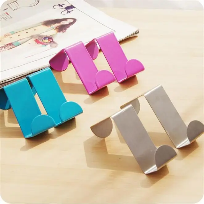 2 шт./компл. Крючки из нержавеющей стали для дверей шкафов и ящиков вешалка одежды