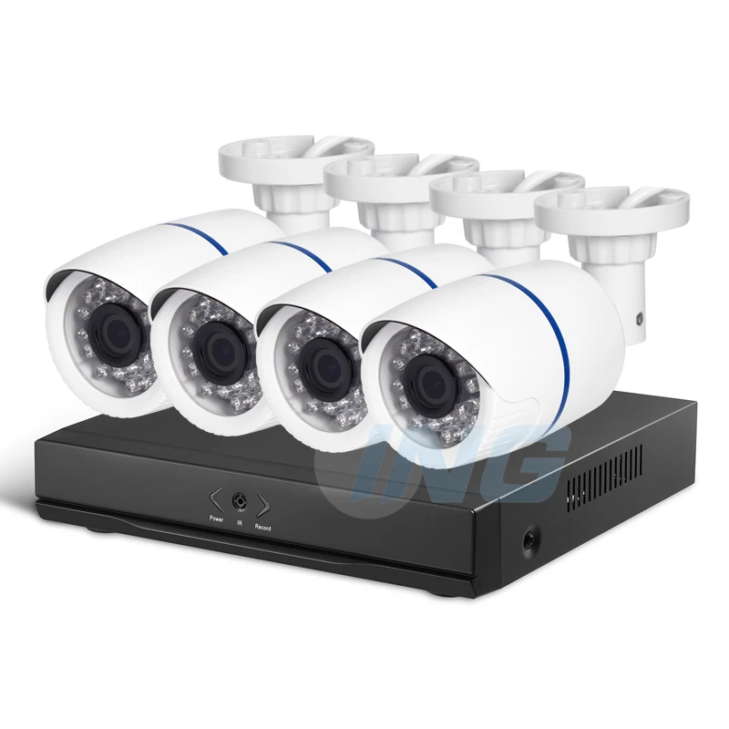 4CH POE 1080P CCTV IP камера система Комплект HD 4 канала NVR шт 1920x1080P 2.0MP Водонепроницаемая
