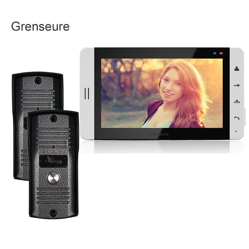 Бесплатная доставка Новый проводной 7 &quotTFT LCD белый экран видео домофон система с