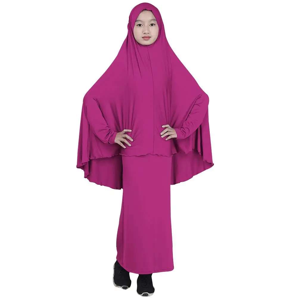 Abaya/длинное мусульманское платье-хиджаб Maxi для девочек; комплект одежды для молитвы в мусульманском стиле; Рамадан; Бурка; костюмы для детей с полным покрытием; новое арабское платье