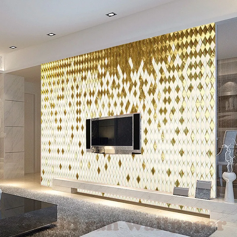 Пользовательские 3D обои Европейский роскошный золотой Алмаз Гостиная Спальня ТВ