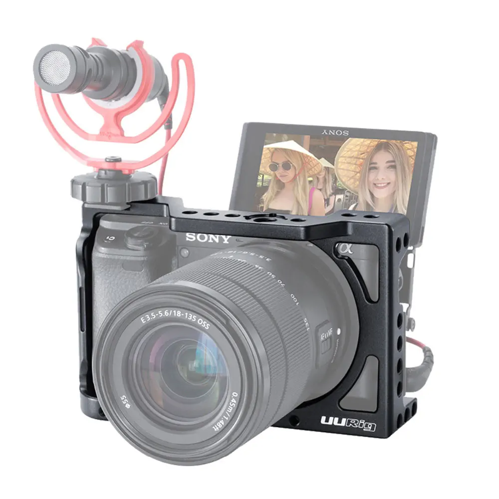 UURig C A6400 Vlog корпус клетка рама Риг стабилизатор для Sony A6300 DSLR камера с 1/4 3/8 холодной