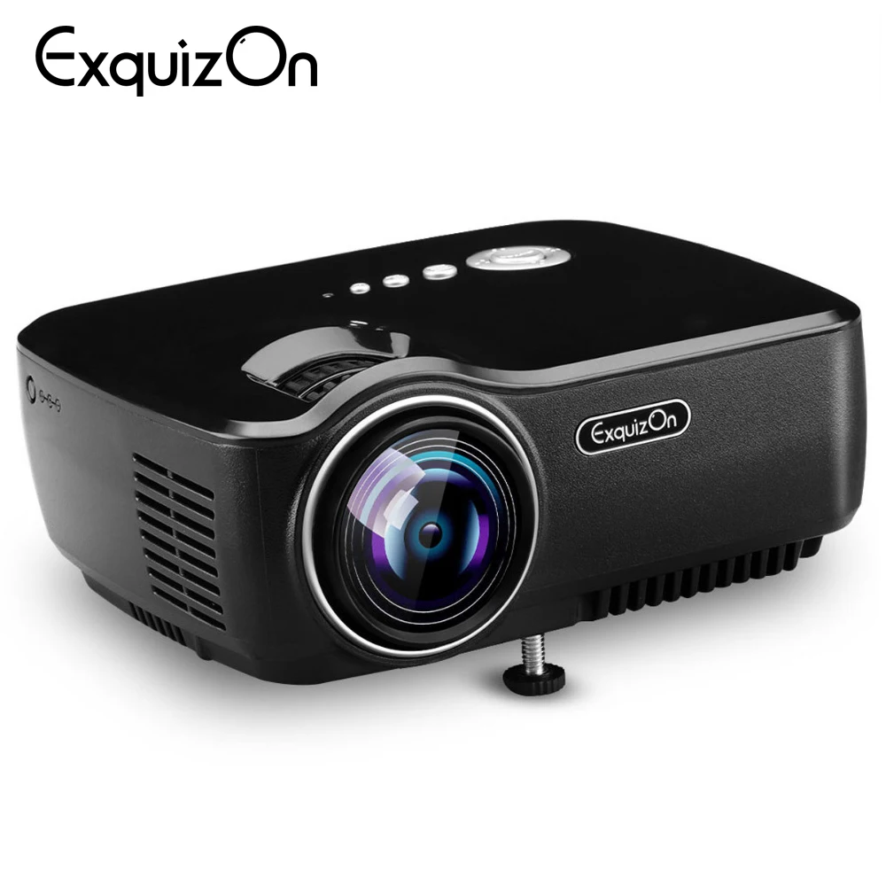 Exquizon GP70 lcd 800*480 проектор(опционально Android 4,4 Bluetooth wifi) HD 1080P 1800 люмен HDMI/VGA/USB мультимедийный плеер