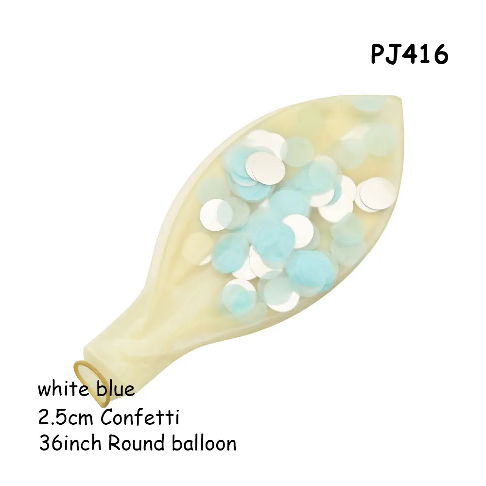 PJ416 balloon Украшения для девочек на день рождения, 36 дюймов, воздушный шар "Конфетти", тюль, круглые Гигантские Воздушные шары на год, вечерние украшения на день рождения - Цвет: PJ416 balloon