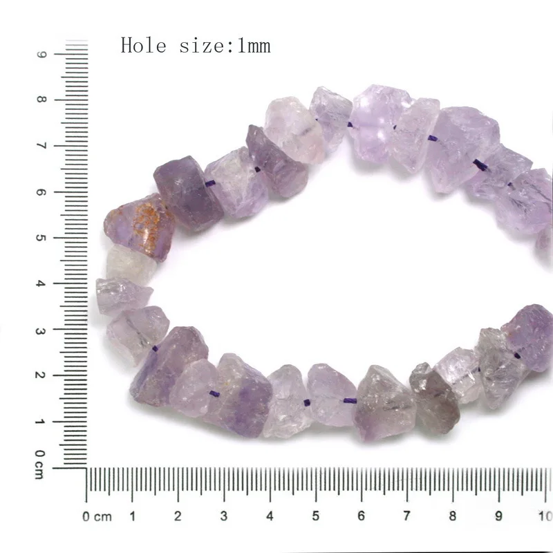 Amethyst 42 шт. необработанные дымчато-розовые бусины из кристаллов грубые пробитые натуральный камень центр просверленные отверстия бусина в форме Самородка BTB763-01 - Цвет: Amethyst