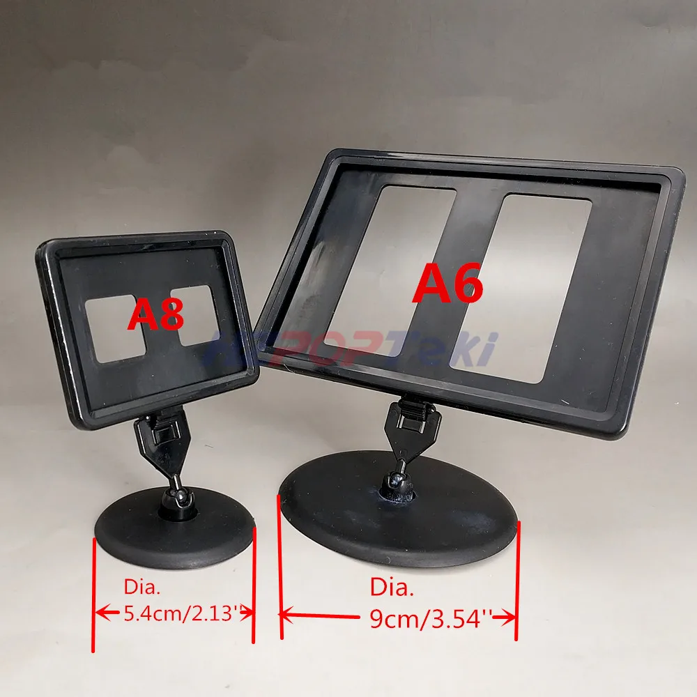 Plastic POP Price Tag Label Signs Card Paper Display Frame A8 by Round Plate Holders Frames in Retail Stores Promotion 1000sets |
