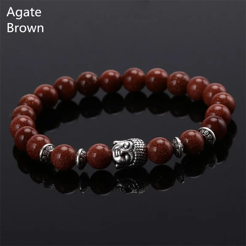 Ретро вулканический камень и тигровый глаз яркость голова Будды молитвенные