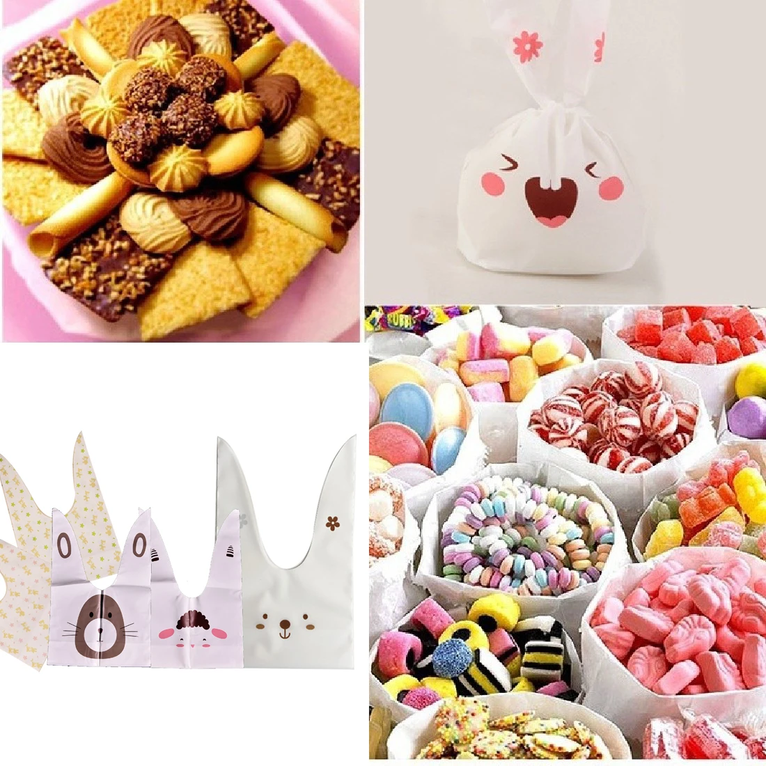 Самоклеящиеся пластиковые пакеты для печенья с ушками кролика 20 шт./лот|bag for|bags for