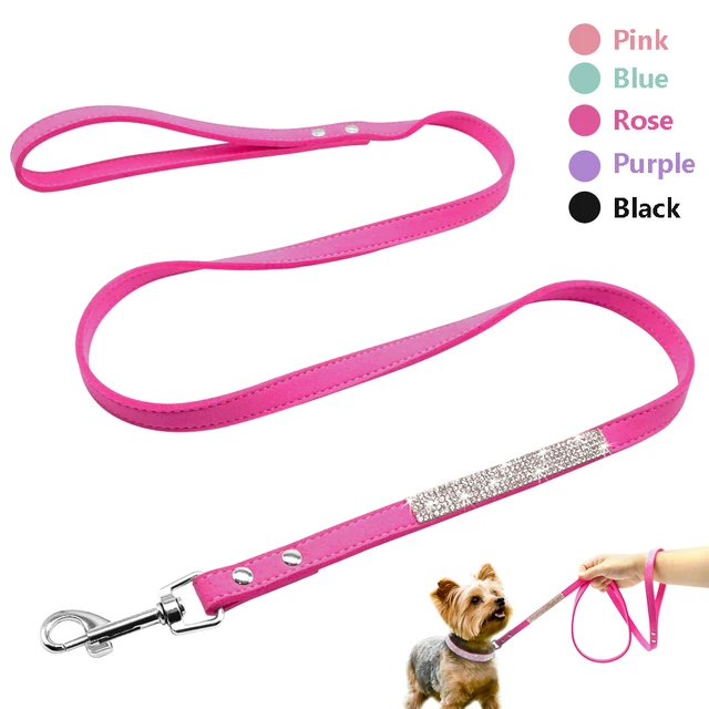 Fashion Rhinestone Dog Leash Pet Bling Shiny Cat Puppy Walking Leashes Lead For Small Dogs Cats Chihuahau Yorkshire Teddy 120cm 1