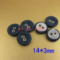 14mm3mm 40pcslot aluminum bottom denim blue cloth covered button sewing garment accessories