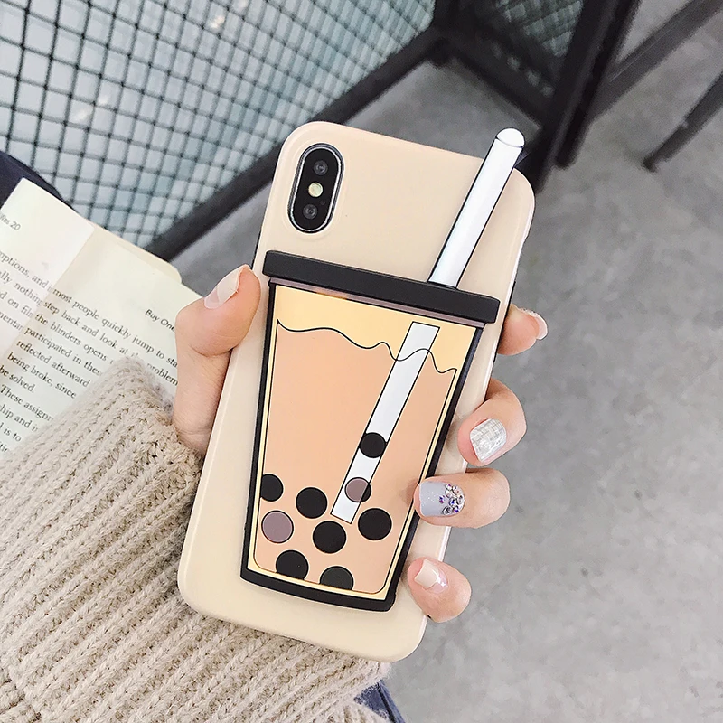 GlamPhoneCase Модный 3D молочный чай чехол для телефона iPhone X XS Max XR Мягкий силиконовый 7 8 6