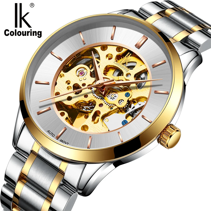 ИК автоматические механические часы корейский бизнес двухсторонние полые