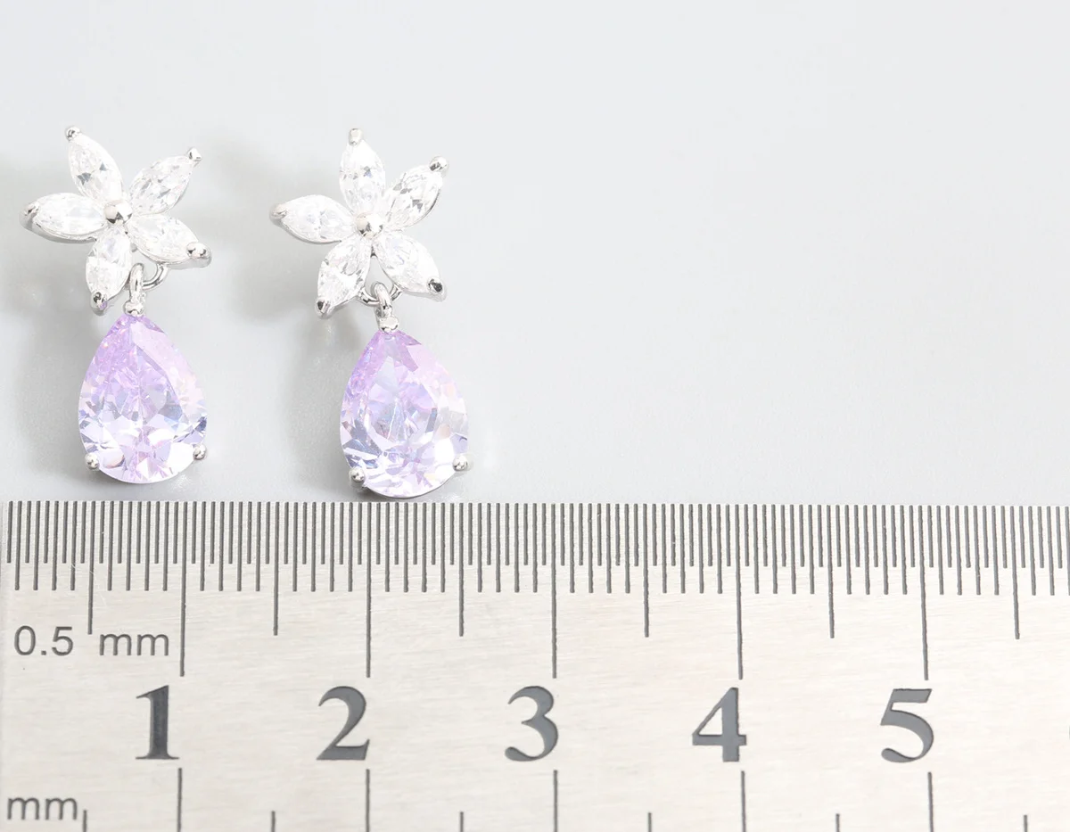 Женский фиолетовый камень 8 * мм 10 полудрагоценное Серебро Прохладный для женские