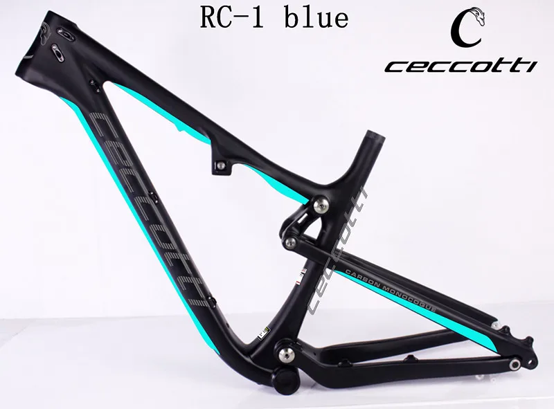 RC-1 Blue 27ER 18 УГЛЕРОДНЫЙ велосипед RC-1 углеродное волокно для велосипеда 27.5er полностью подвесная рама углеродного волокна MTB углеродный T1000 гоночный велосипед Ceccotti - Цвет: RC-1 Blue 27ER 18