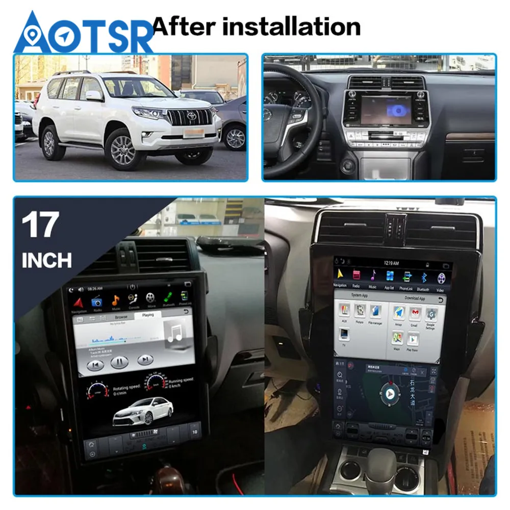 Автомобильный DVD плеер в стиле Tesla без с GPS навигацией для TOYOTA Land Cruiser Prado 150