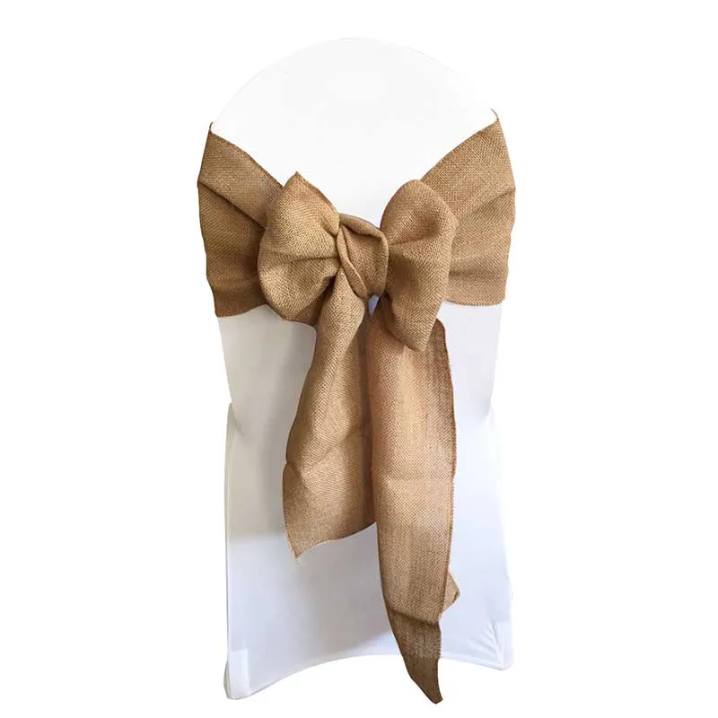 Burlap Chair Sashes 50 шт. 17x275 см Высококачественная натуральная элегантная Джутовая Ткань стул пояса джутовый украшение на стул бант для деревенский Свадебный декор домашний текстиль - Цвет: Burlap Chair Sashes
